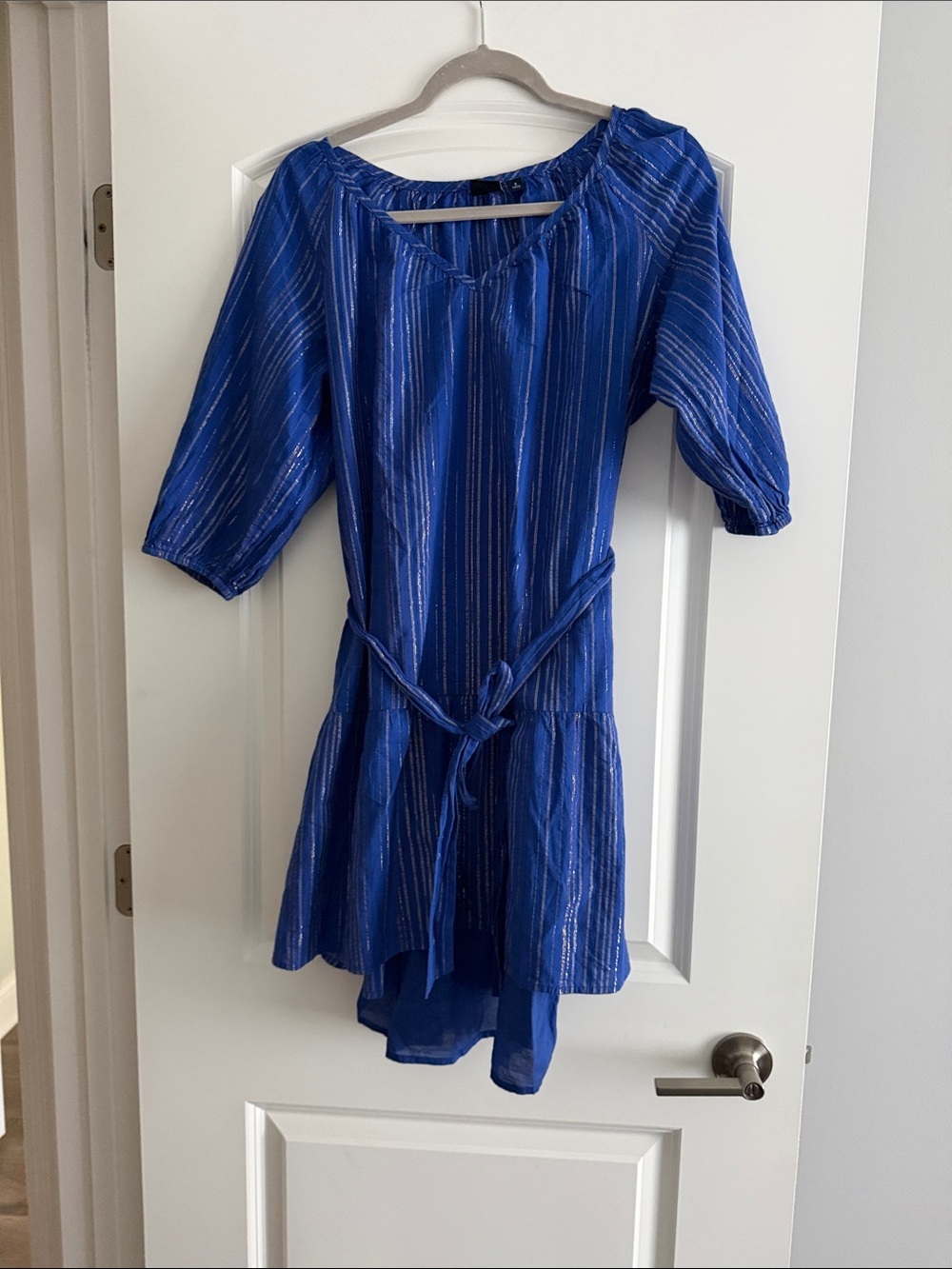 GAP Blue Striped Tie-Waist Dress